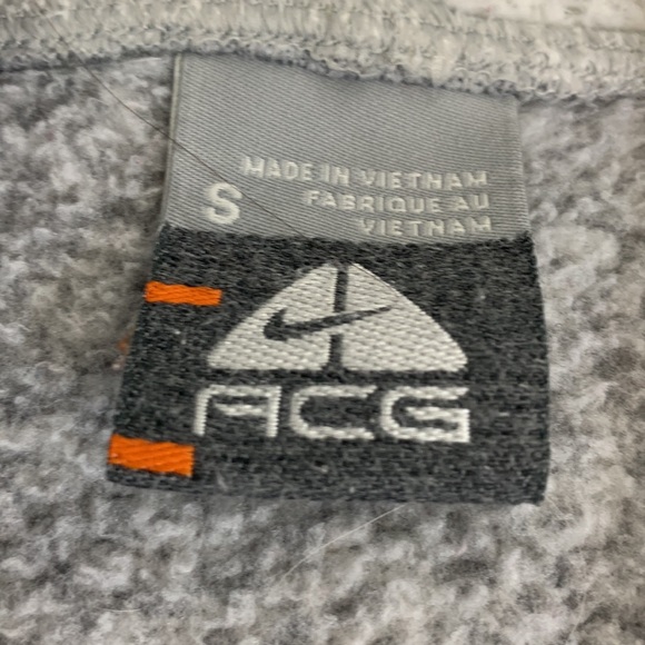 Nike ACG Sherpa Hooded pullover sweatshirt top light Heather gray Button front - Picture 3 of 11